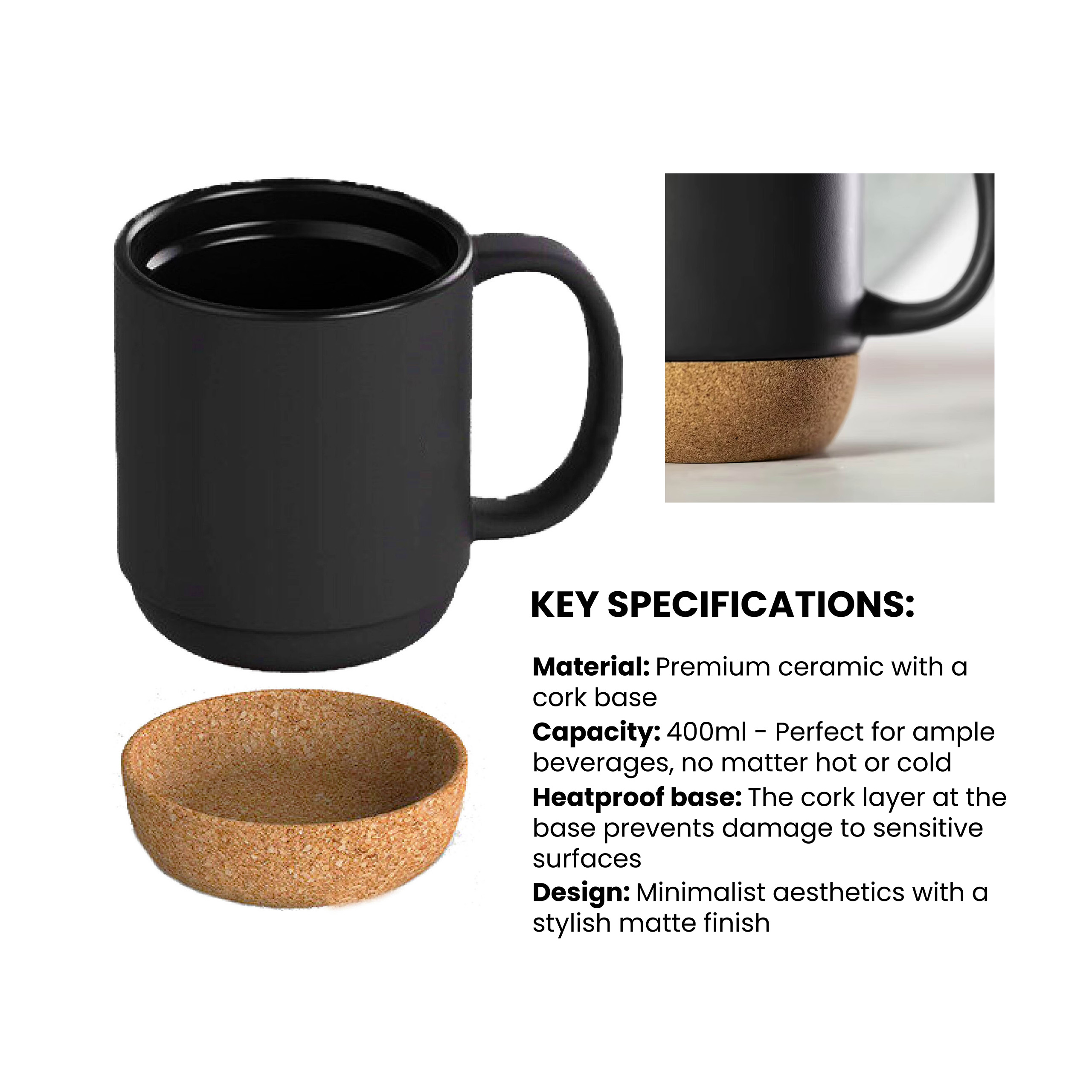 Cork Ceramic Mug (400ml)